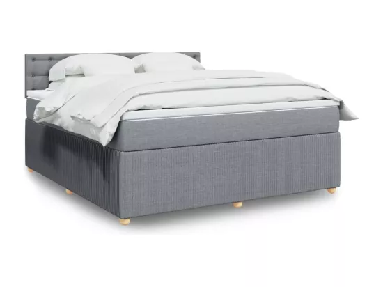 Sommier à lattes de lit avec matelas Gris clair 180x200cm Tissu