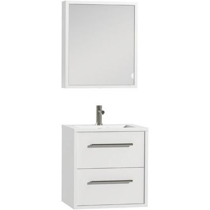 Tiger Boston badmeubel met spiegelkast en witte wastafel 60cm wit