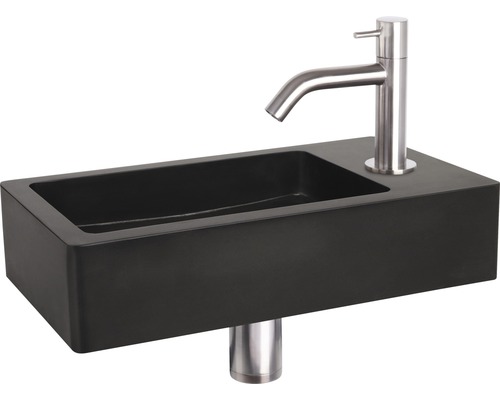 Verschil Handwasbak Hura L 40 x 22 cm Basaltsteen