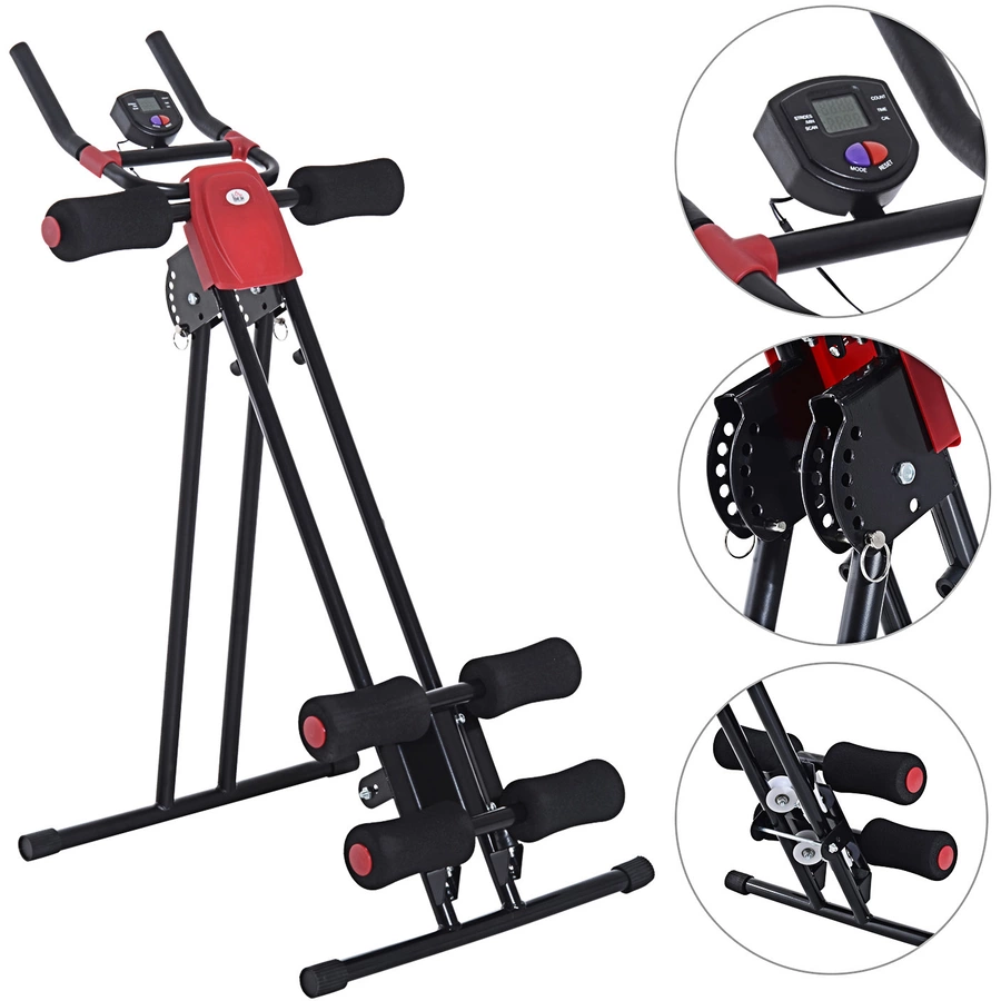HOMCOM Bauchtrainer mit LED Display schwarz, rot