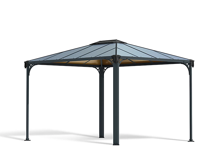 Tonnelle aluminium et toit polycarbonate Canopia by Palram Martinique 3,6 x 2,96 m