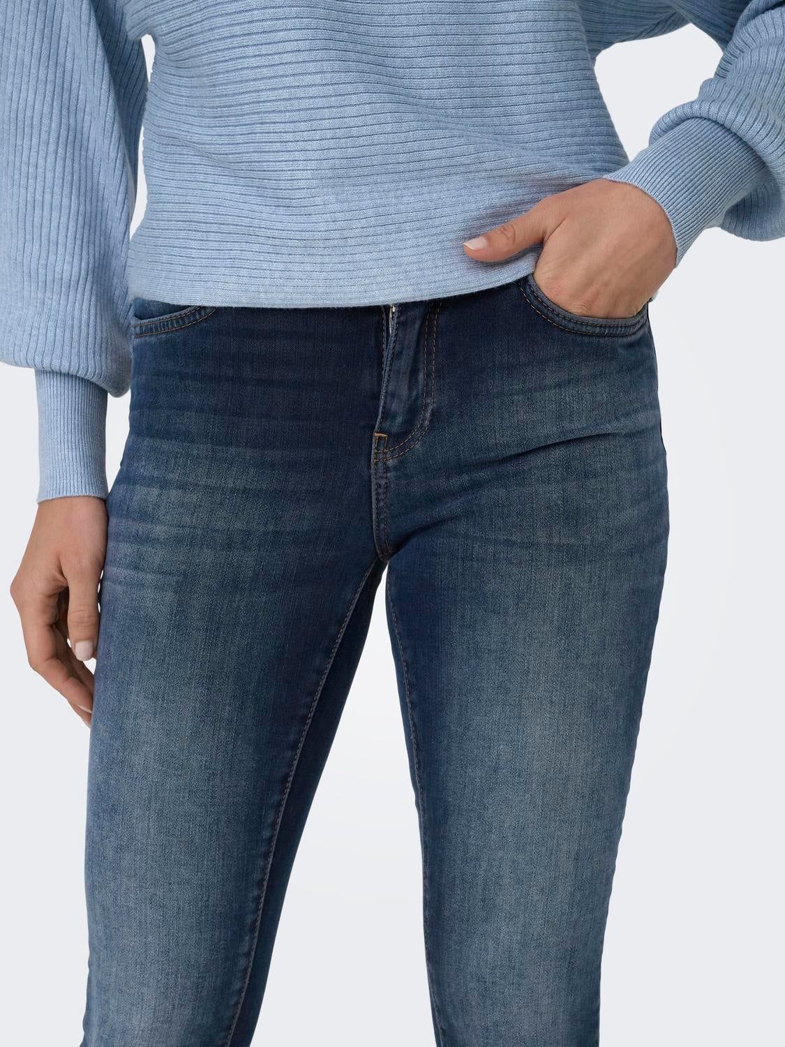 ONLBLUSH Mittlere Taille Skinny Fit Jeans Blue Black Denim