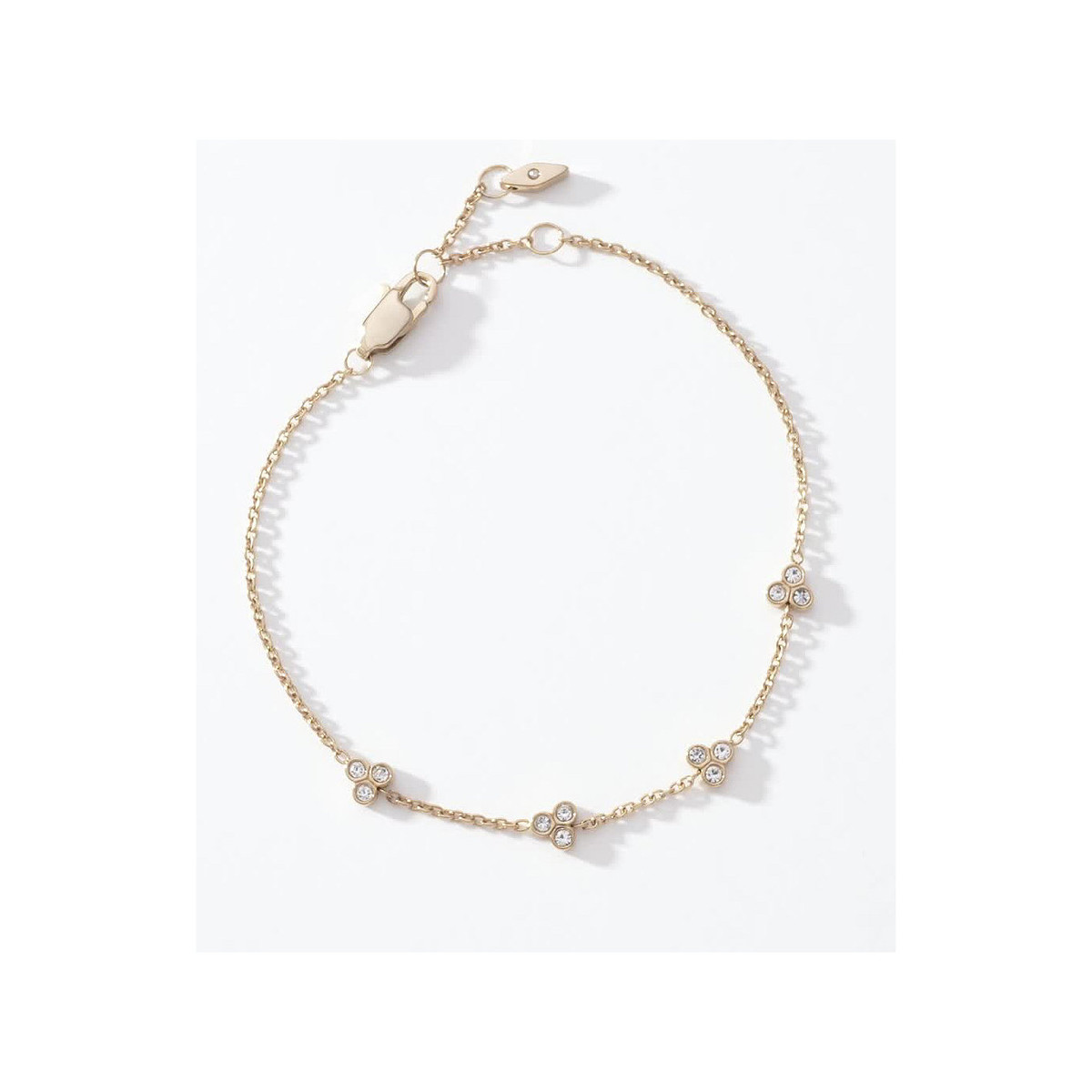Bracelet FOSSIL acier inoxydable doré zirconias 19 cm