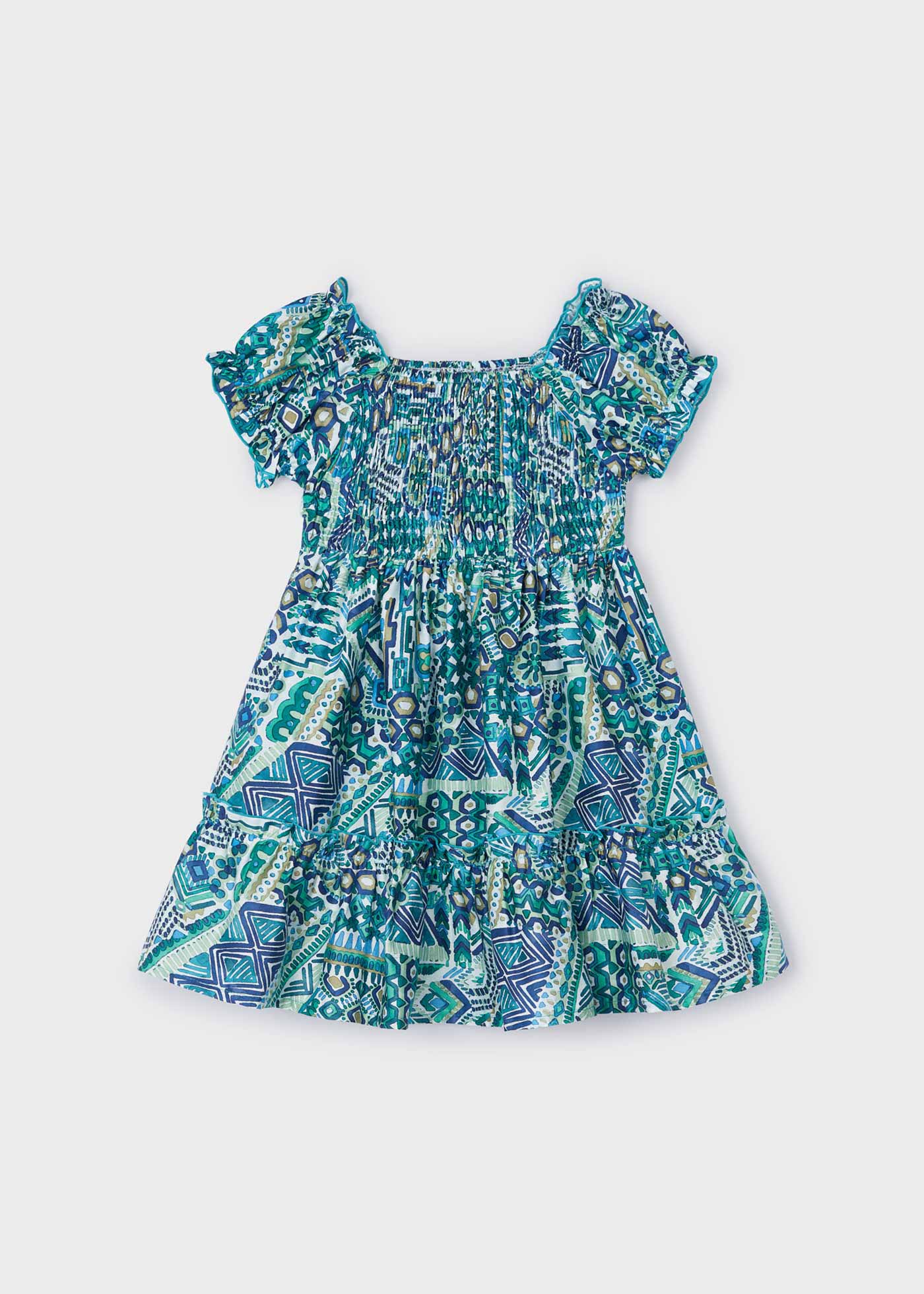 Vestido de malha franzida Better Cotton para meninas, Granadina