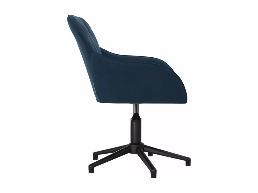 Chaise pivotante de bureau Bleu Velours