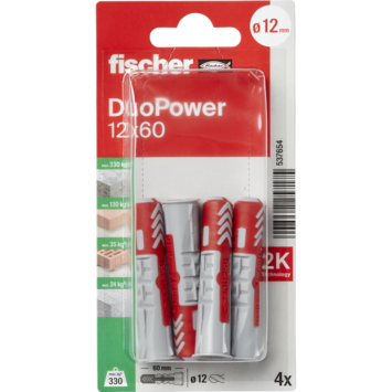 Fischer Universeelplug DuoPower 12x60mm 4 stuks