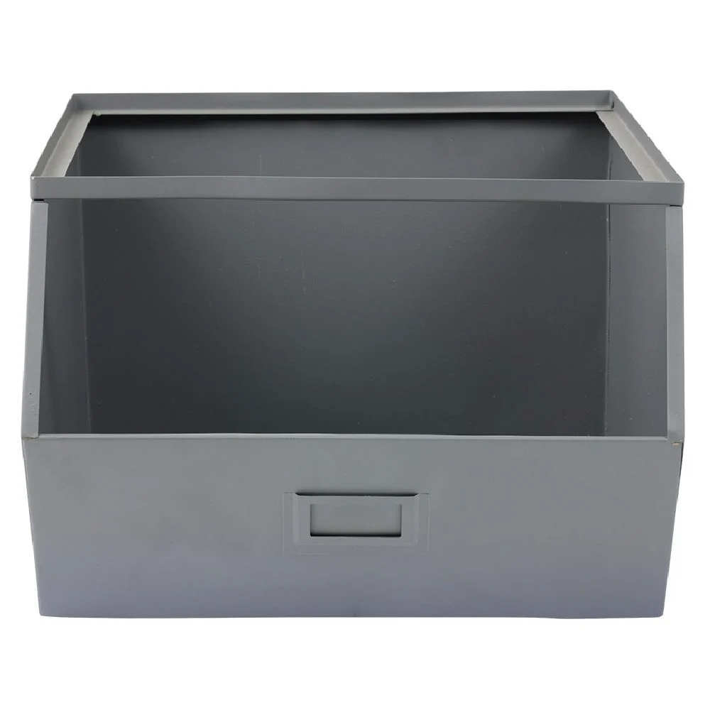 Bac superposable en métal gris - L33 x l28,5 x H20 cm