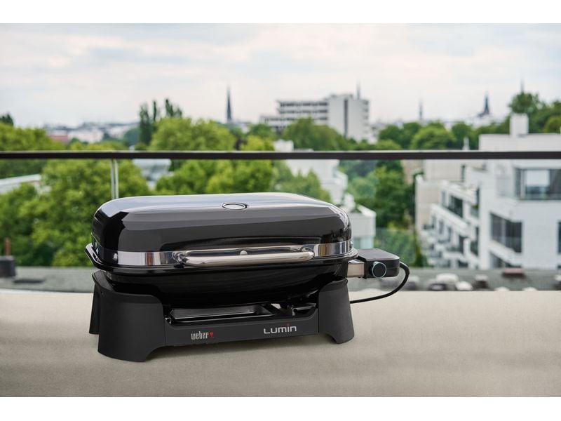 Weber Elektrogrill Lumin, Schwarz Mobiler Elektrogrill