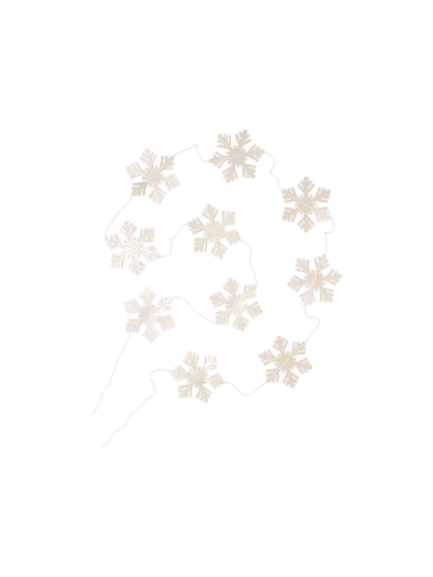 Guirlande med snefnug | Papir. 1,5 cm. | White