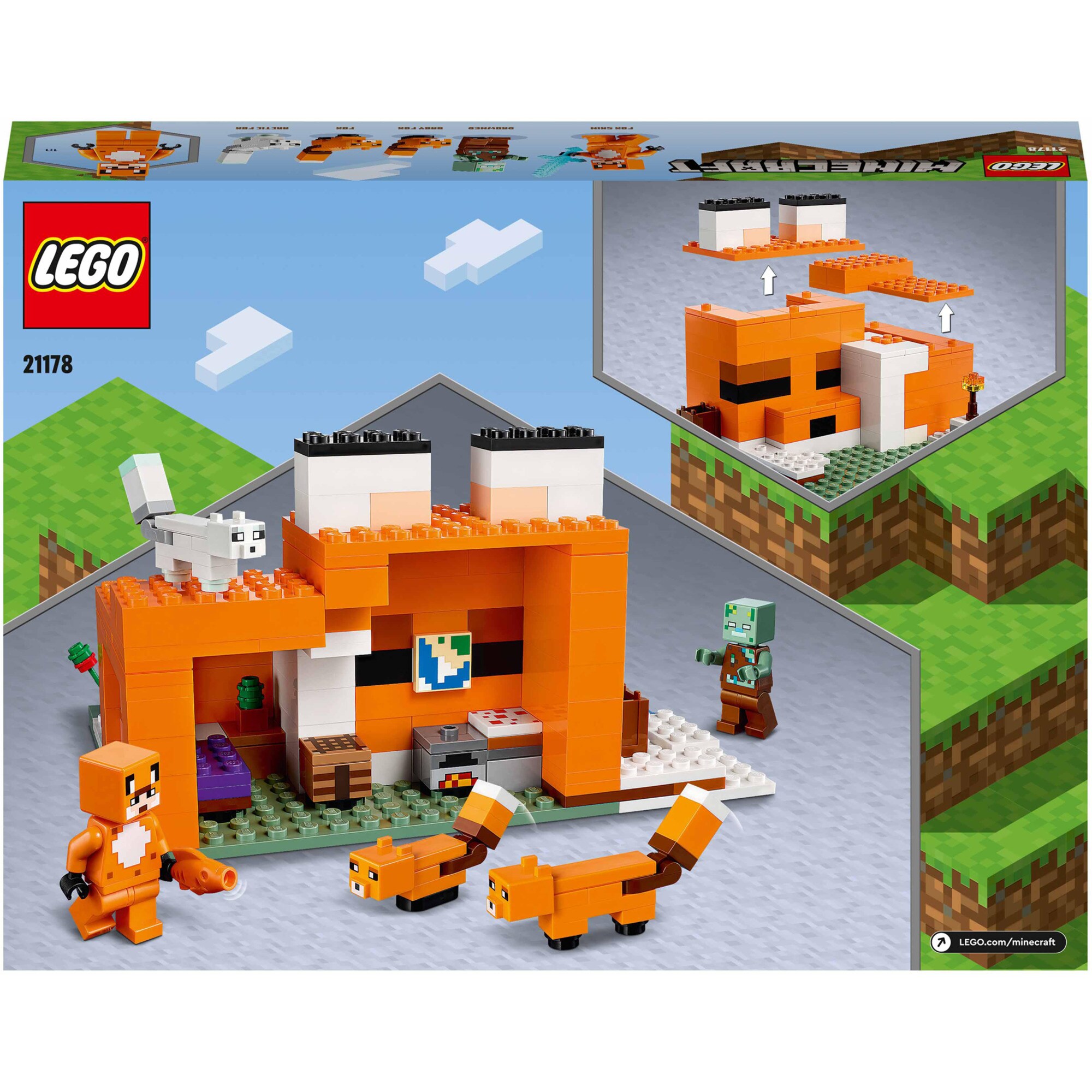 LEGO Konstruktionsspielzeug Minecraft Die Fuchs-Lodge