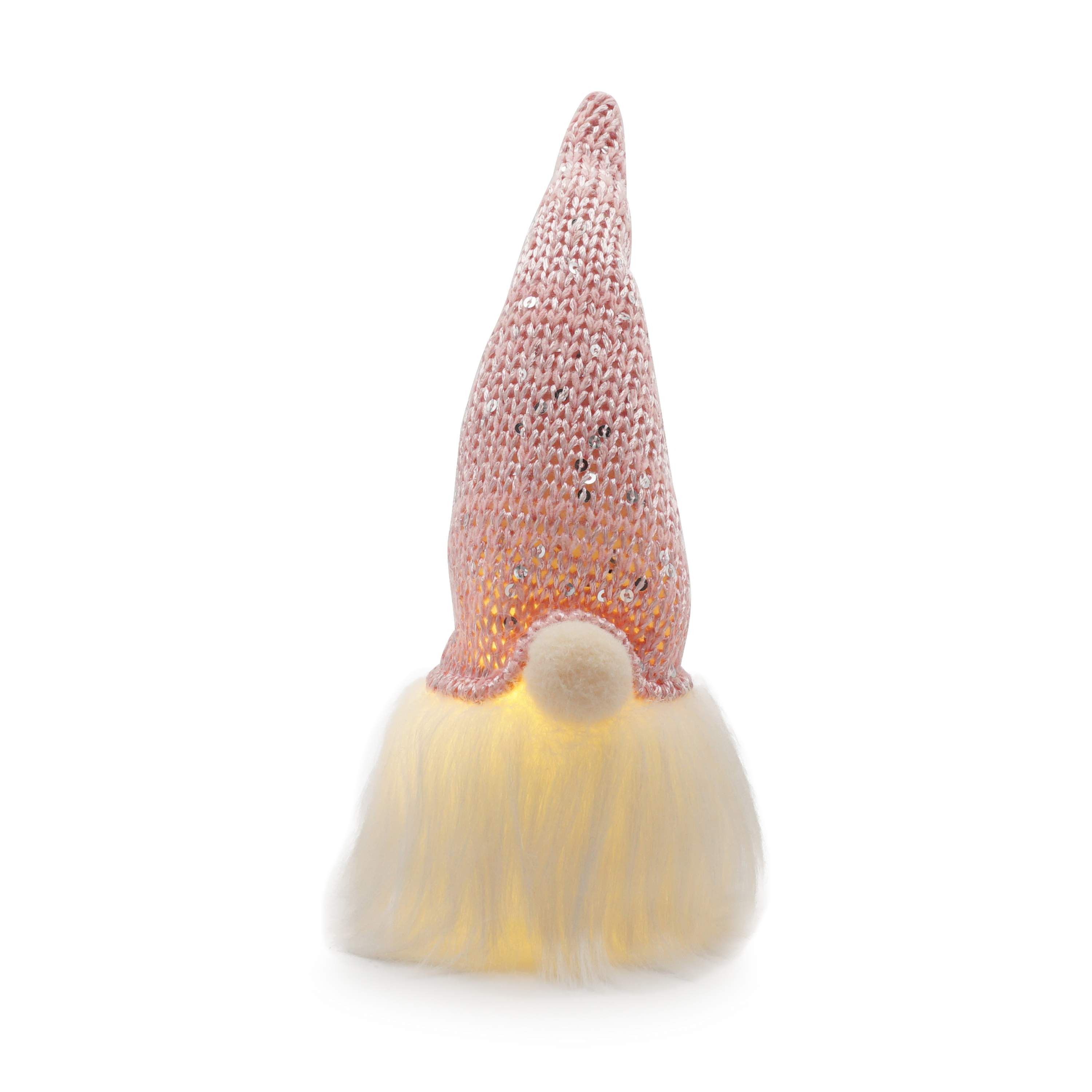 (20x7cm) LED Weihnachts Wichtel Home Deko Schwedischer Plüsch Zwerg (inkl. LR1130 Batterien) - Rosa