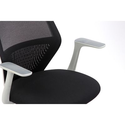 Fauteuil de bureau TIME - accoudoirs fixes gris clair - gris foncé