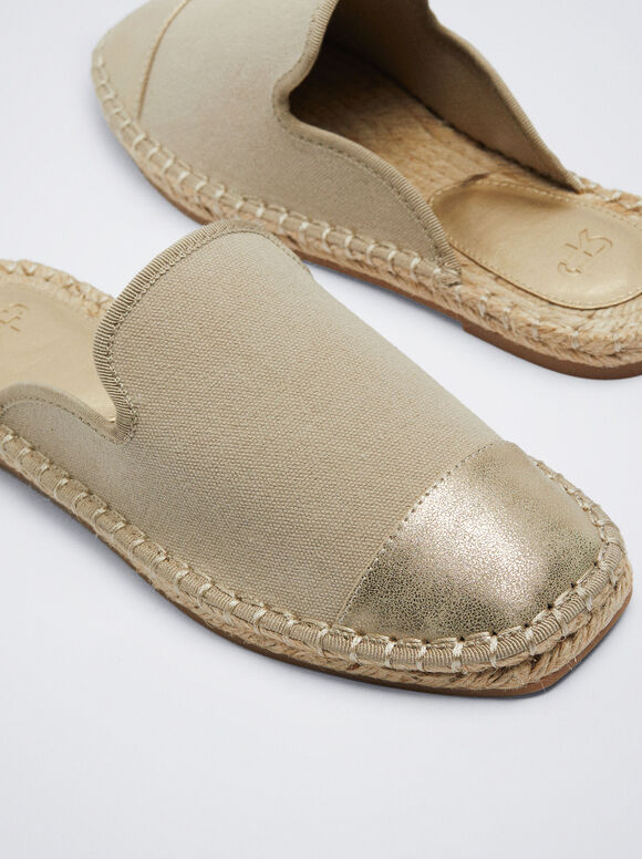 Mules de juta bicolor - Dorado
