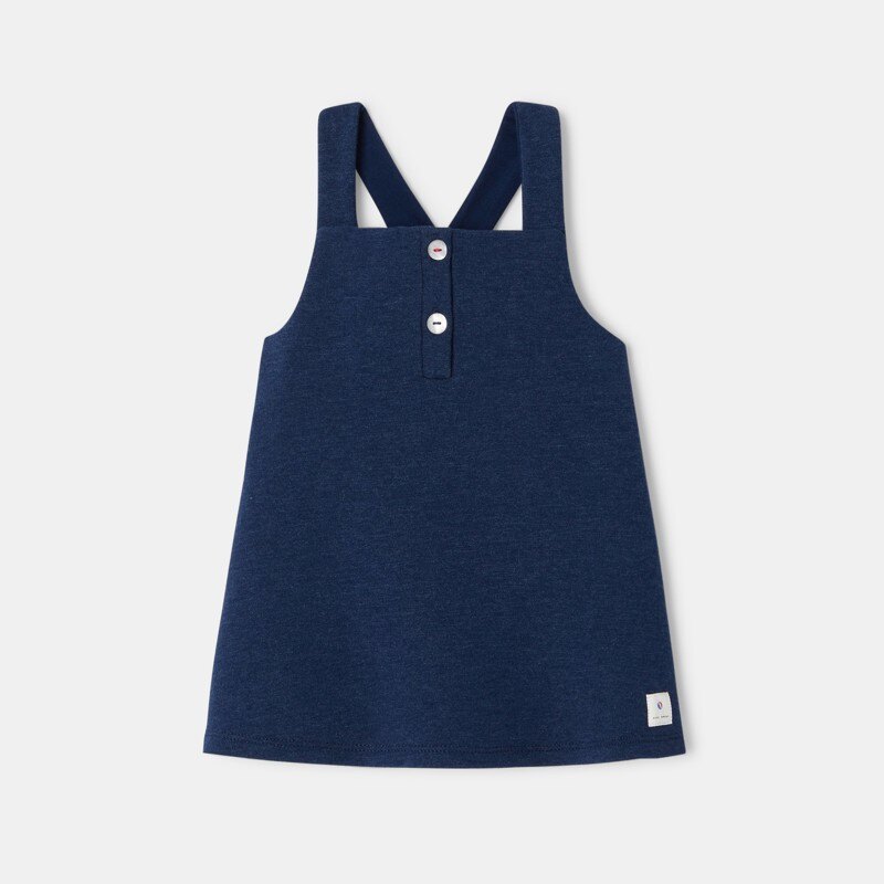 Robe à bretelles en molleton bleue bébé fille Absorba Bleu