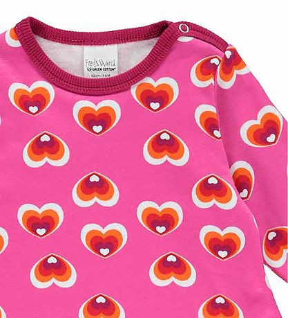 Freds WoRød Sweatkjole - Heart - Fuchsia