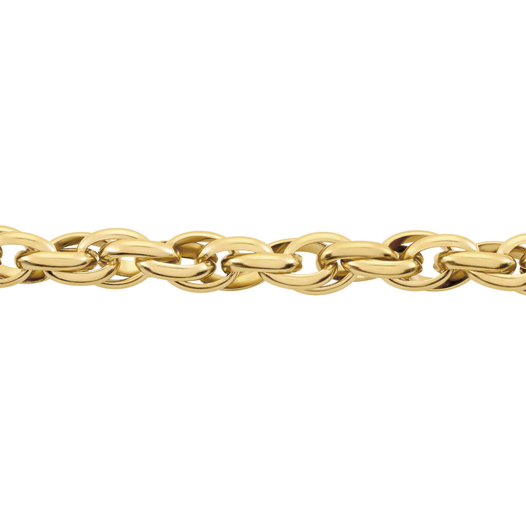 Bracelet Chaine Epaisse Acier Dore Dusty