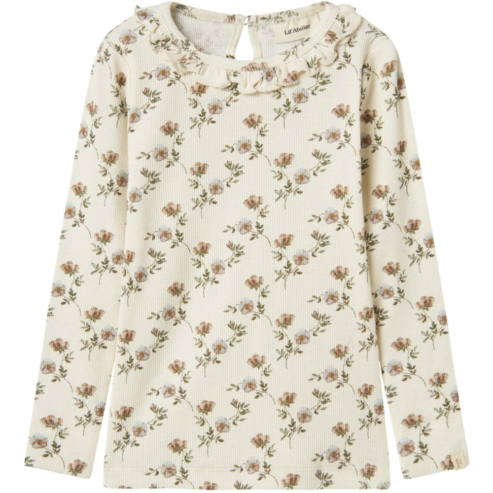 Køb Lil'Atelier Turtledove Flowers Gavo Els Slim Bluse