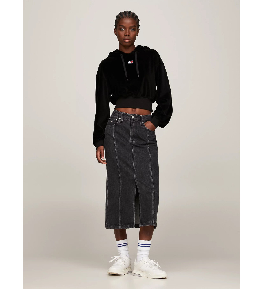 Moletom de veludo preto Tommy Jeans