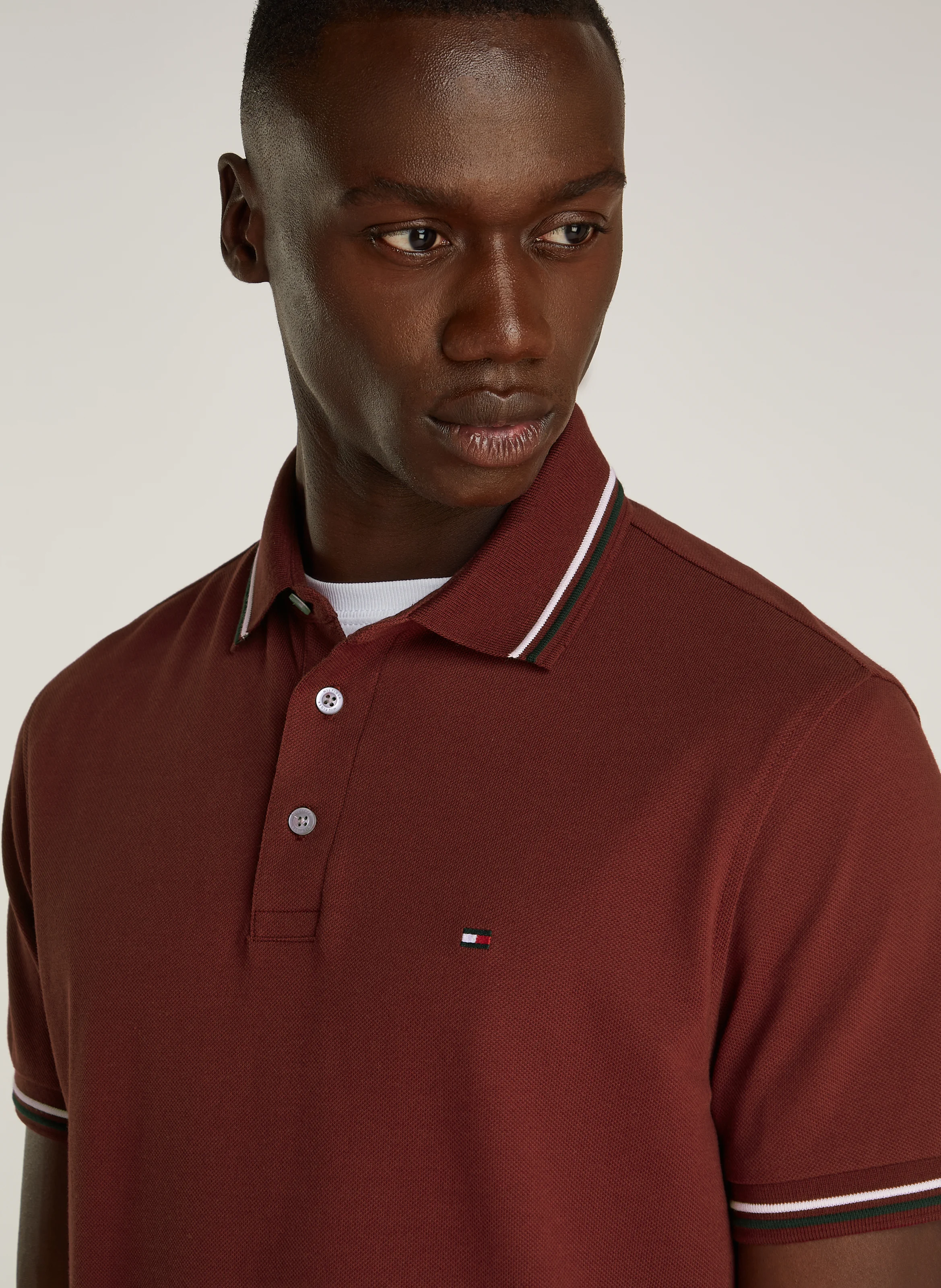 Polo droit en coton bio mélangé | Violet