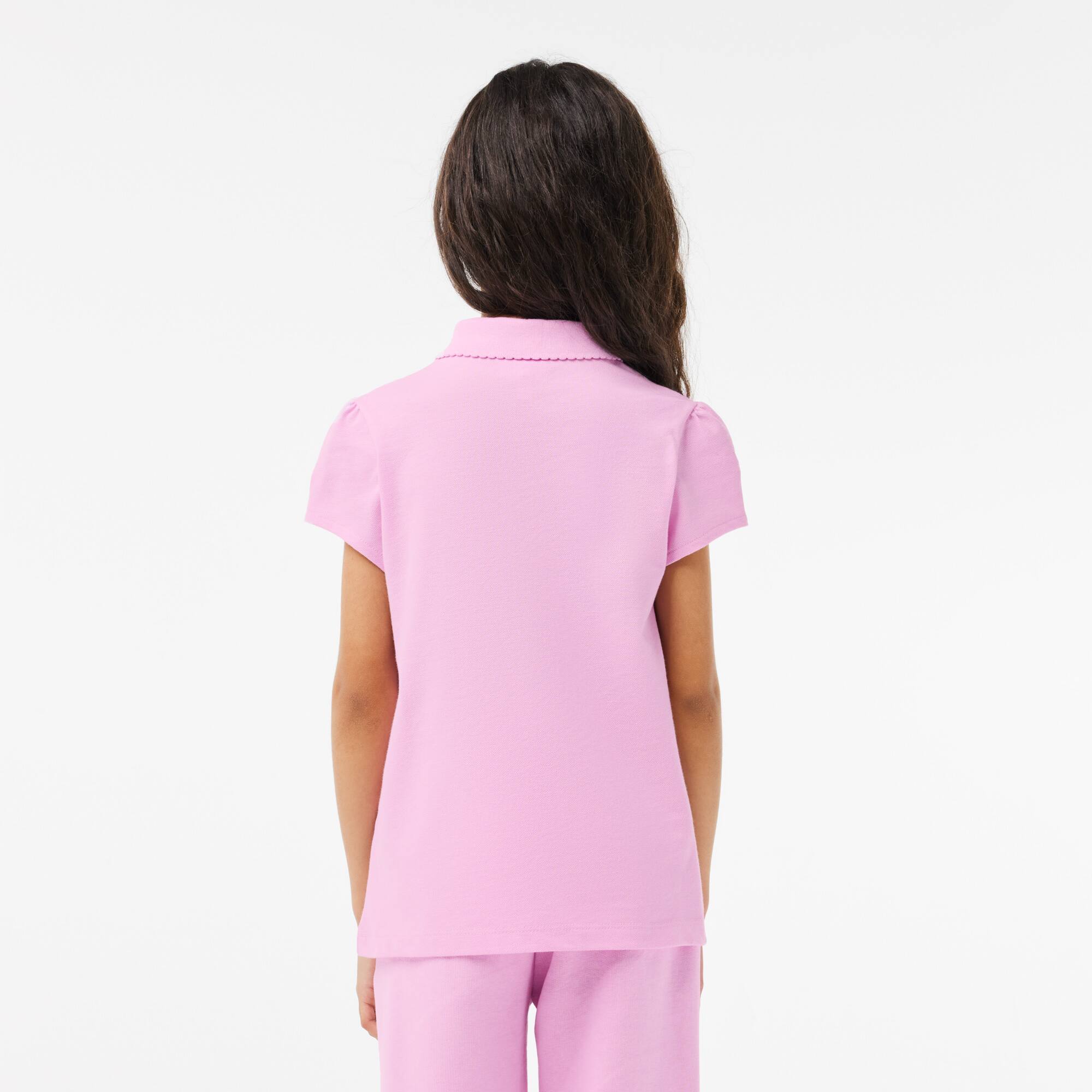 LACOSTE Mädchen-Poloshirt aus Mini-Piqué mit verspieltem Kragen Poloshirts - Rosa - Lacoste - Mädchen