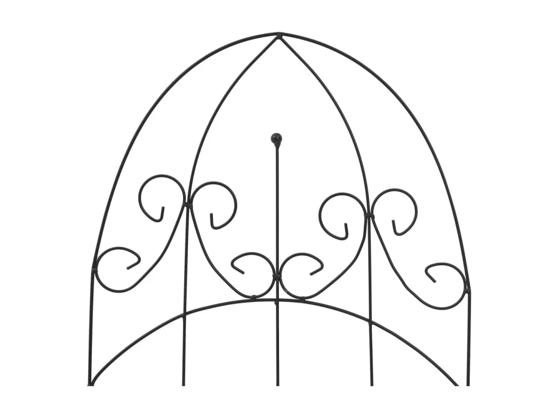 Supports pour plantes grimpantes 3 pcs Noir 40x100 cm Fer