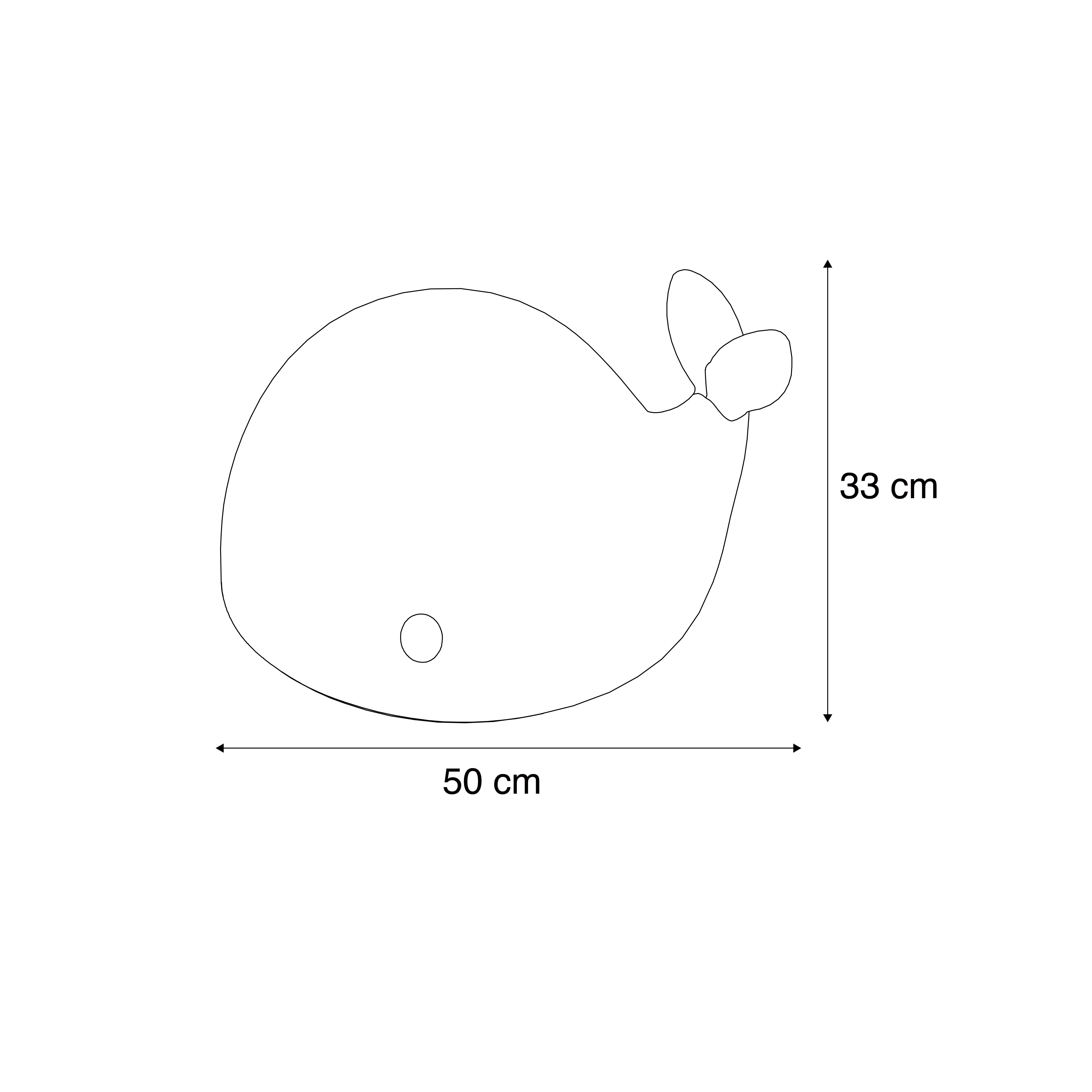 Tafellamp wit 50cm incl. LED dimbaar IP54 oplaadbaar - Baby Whale
