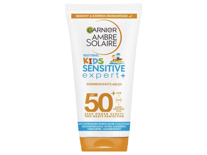 Garnier Ambre Solaire Sonnencreme Kids Sensitive Expert LSF Hochwirksamer Sonnenschutz für Kinder