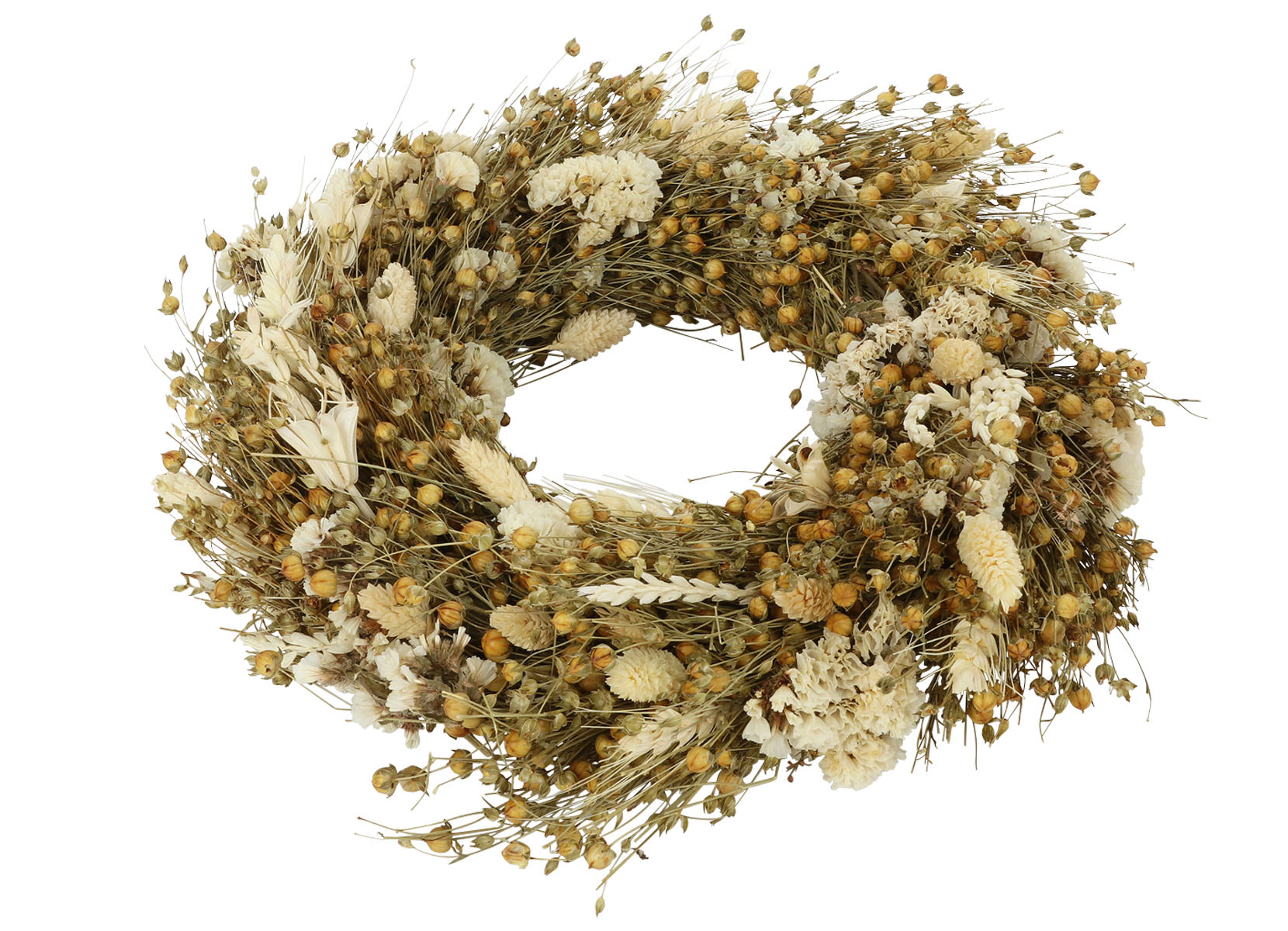 Trockenblumenkranz 30cm Beige
