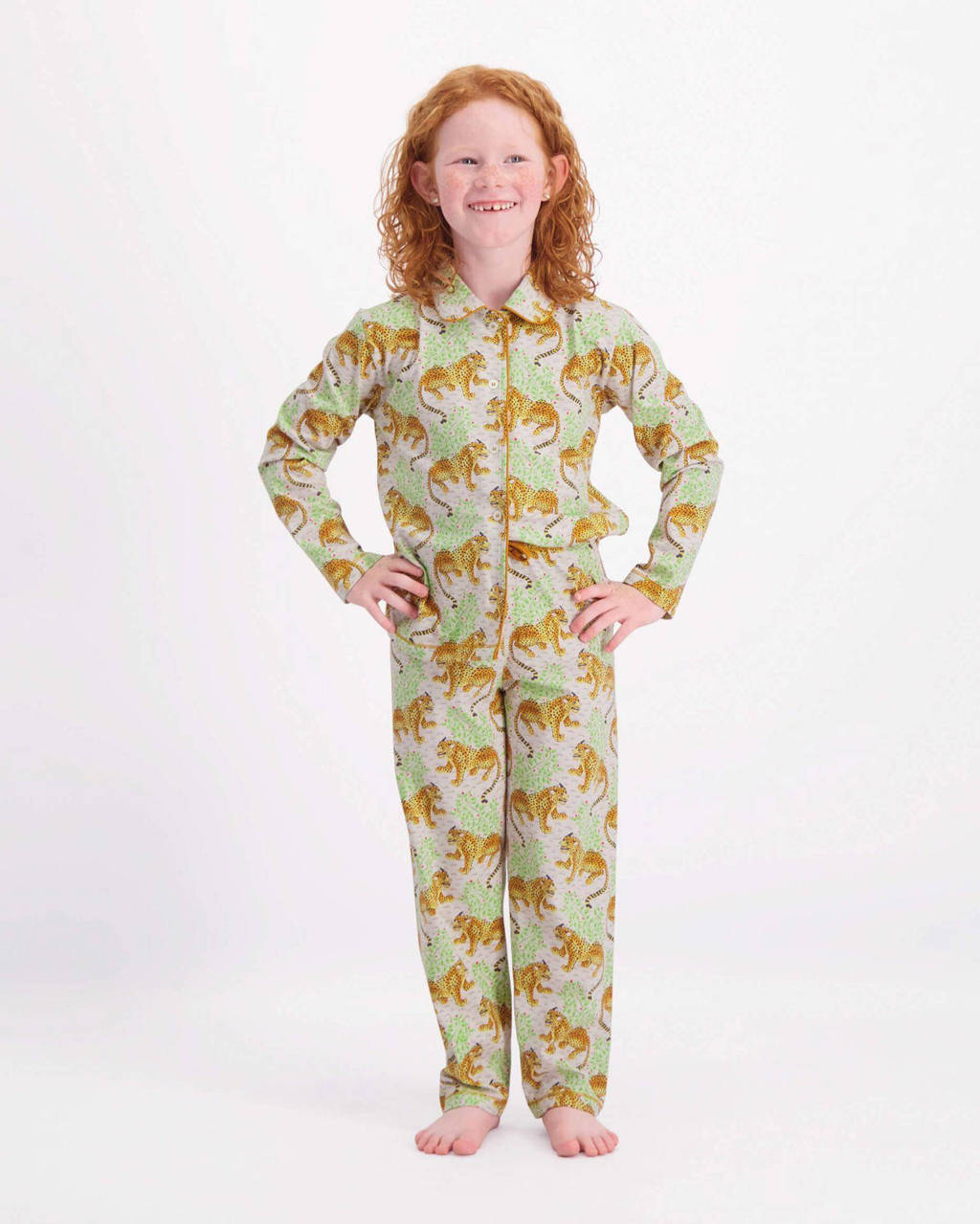 pyjama Leopard bruin/lichtgroen