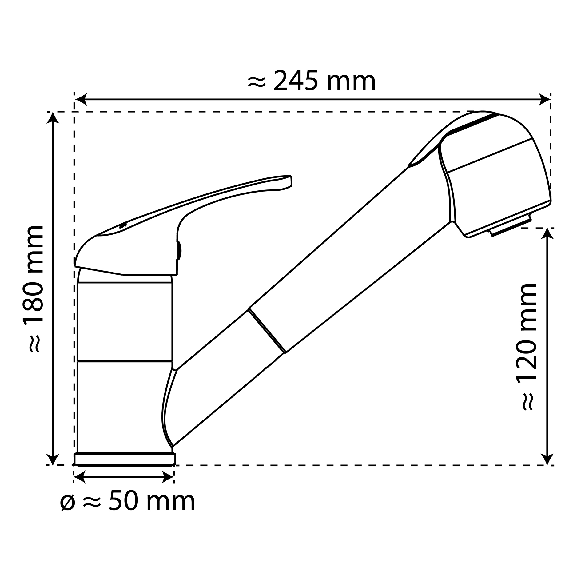 SISTANT Küchenarmatur - Chrom - Hochdruck - herausziehbar