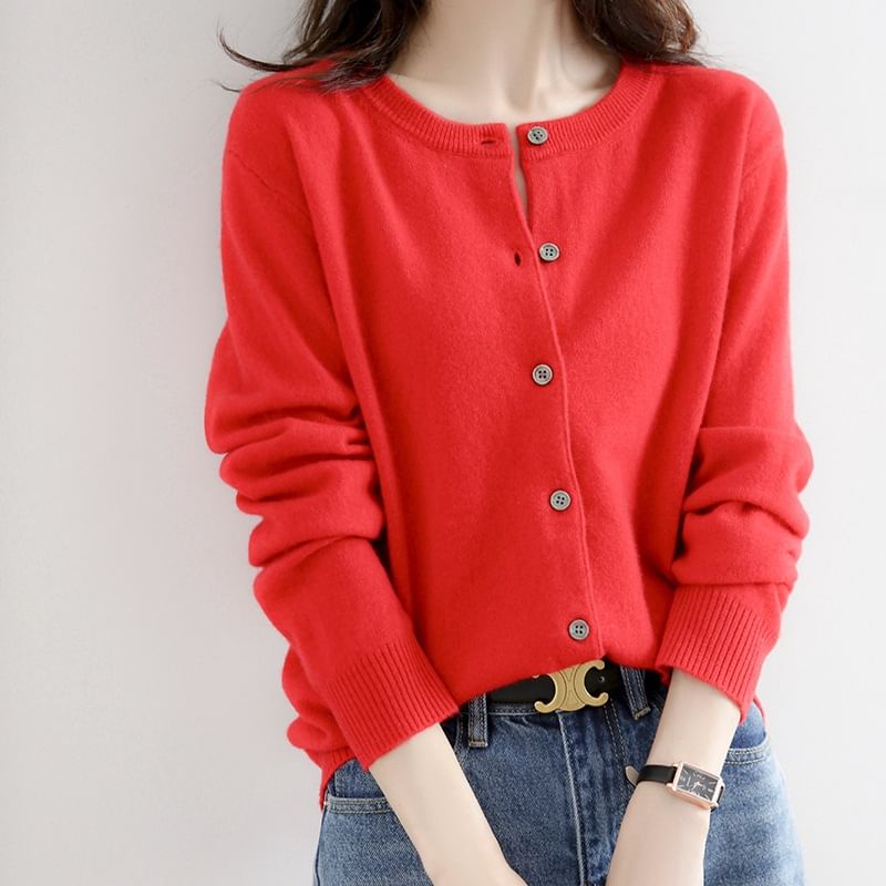 Weelop - Effen Cardigan met Ronde Hals