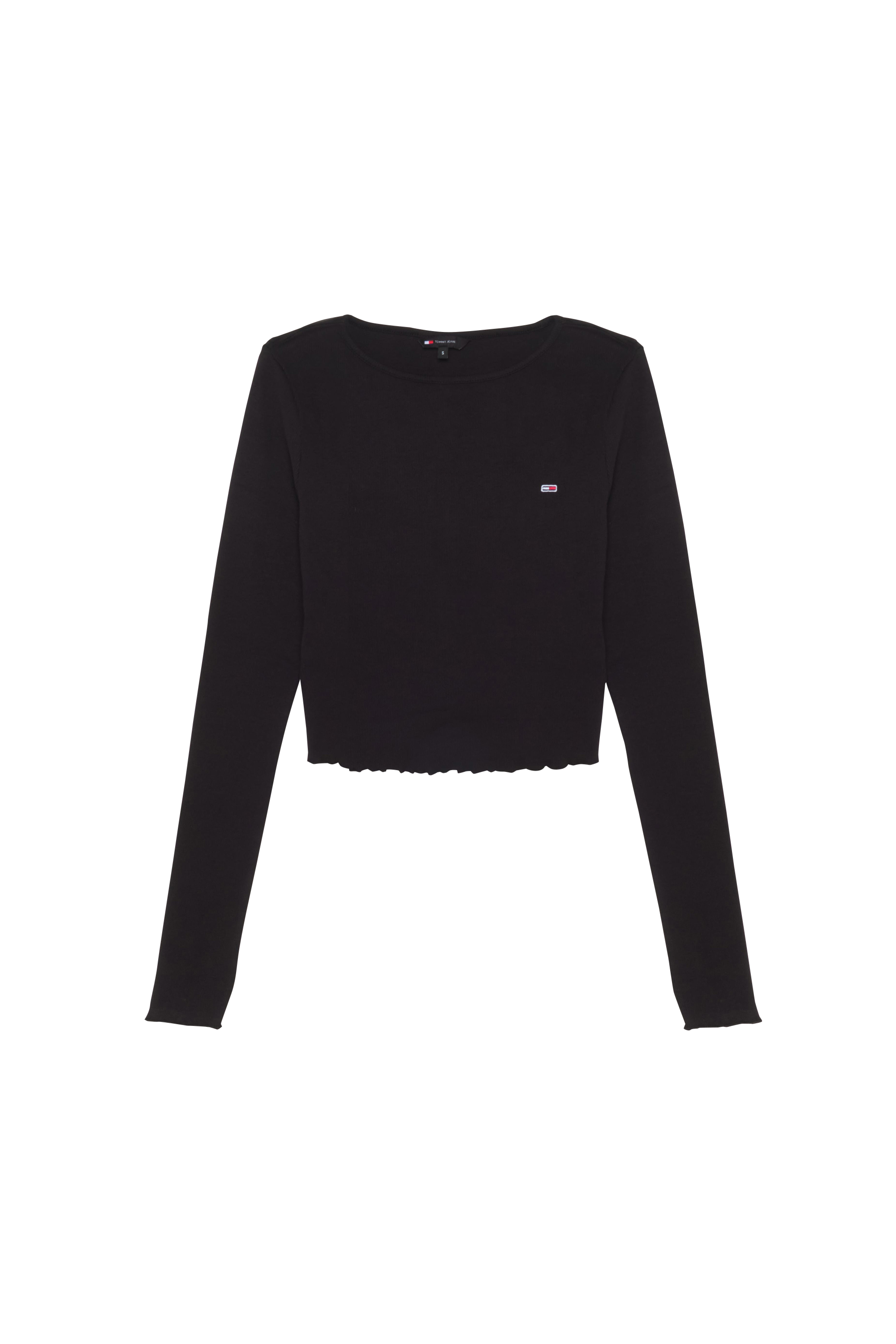 TOMMY JEANS T-shirt TJW RUCHE RIB TOP LS Noir
