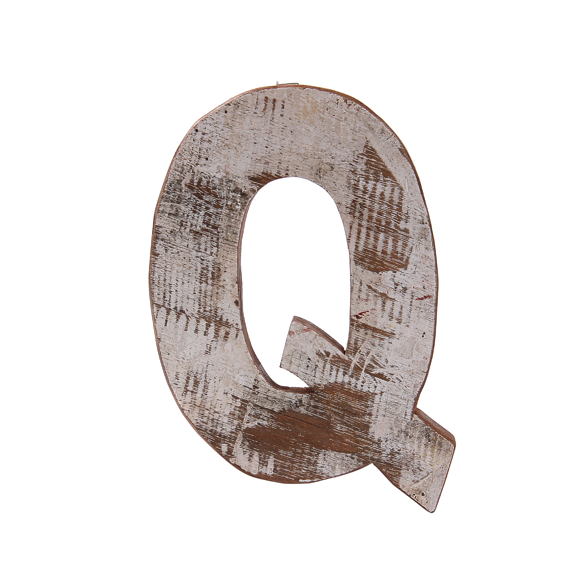 Holzbuchstabe 'Q', mehrfarbig, T 2,5 cm, B 13 cm, H 19 cm von fischer's lagerhaus