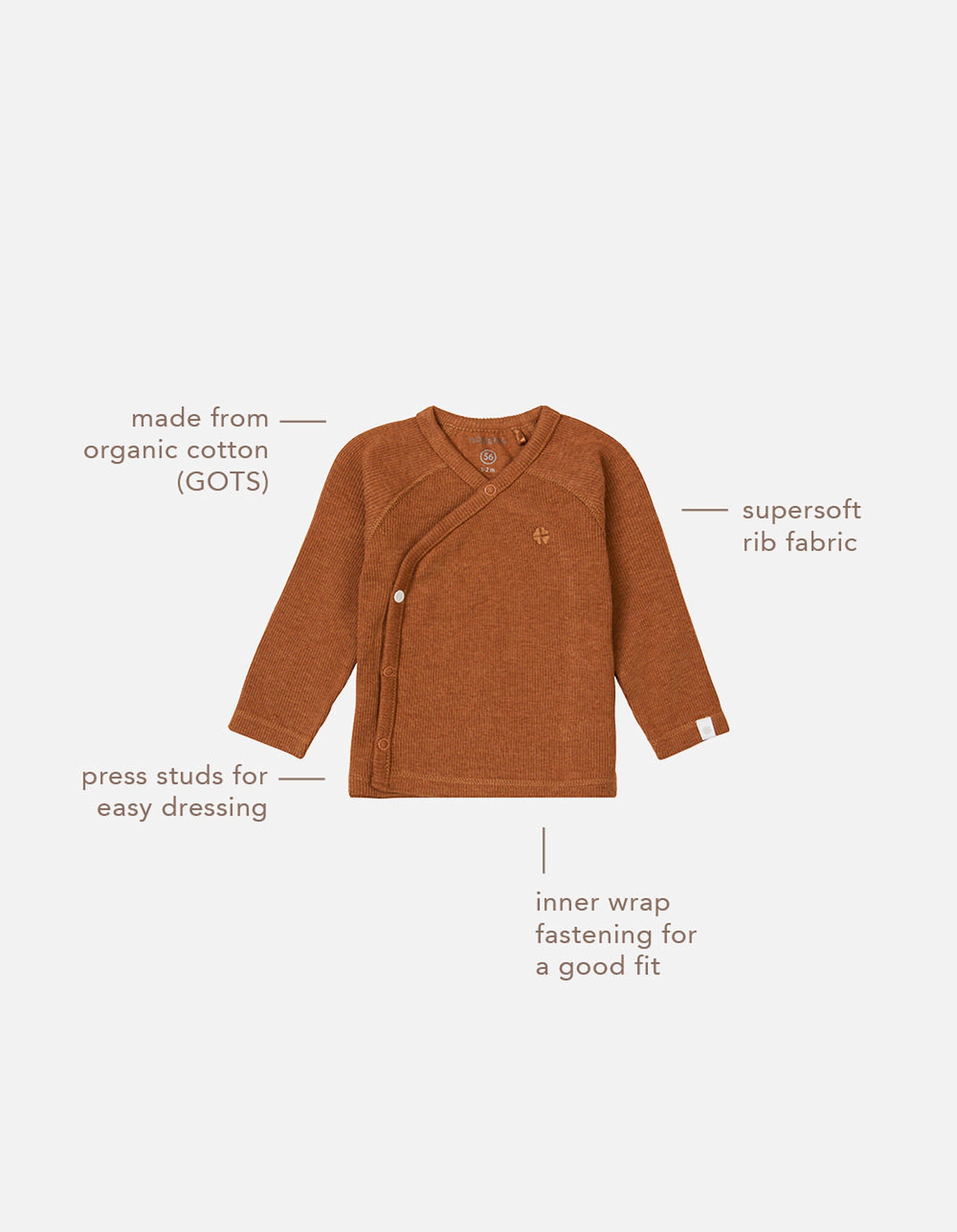 Noppies Baby Langarmshirt Nanyuki Chipmunk Melange