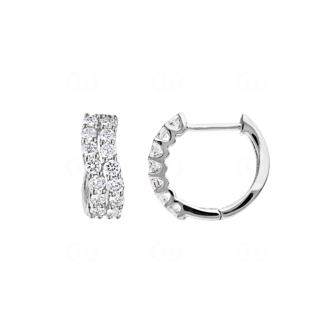 0.76 Karat Diamant-Kreolen 750/18 K Weissgold