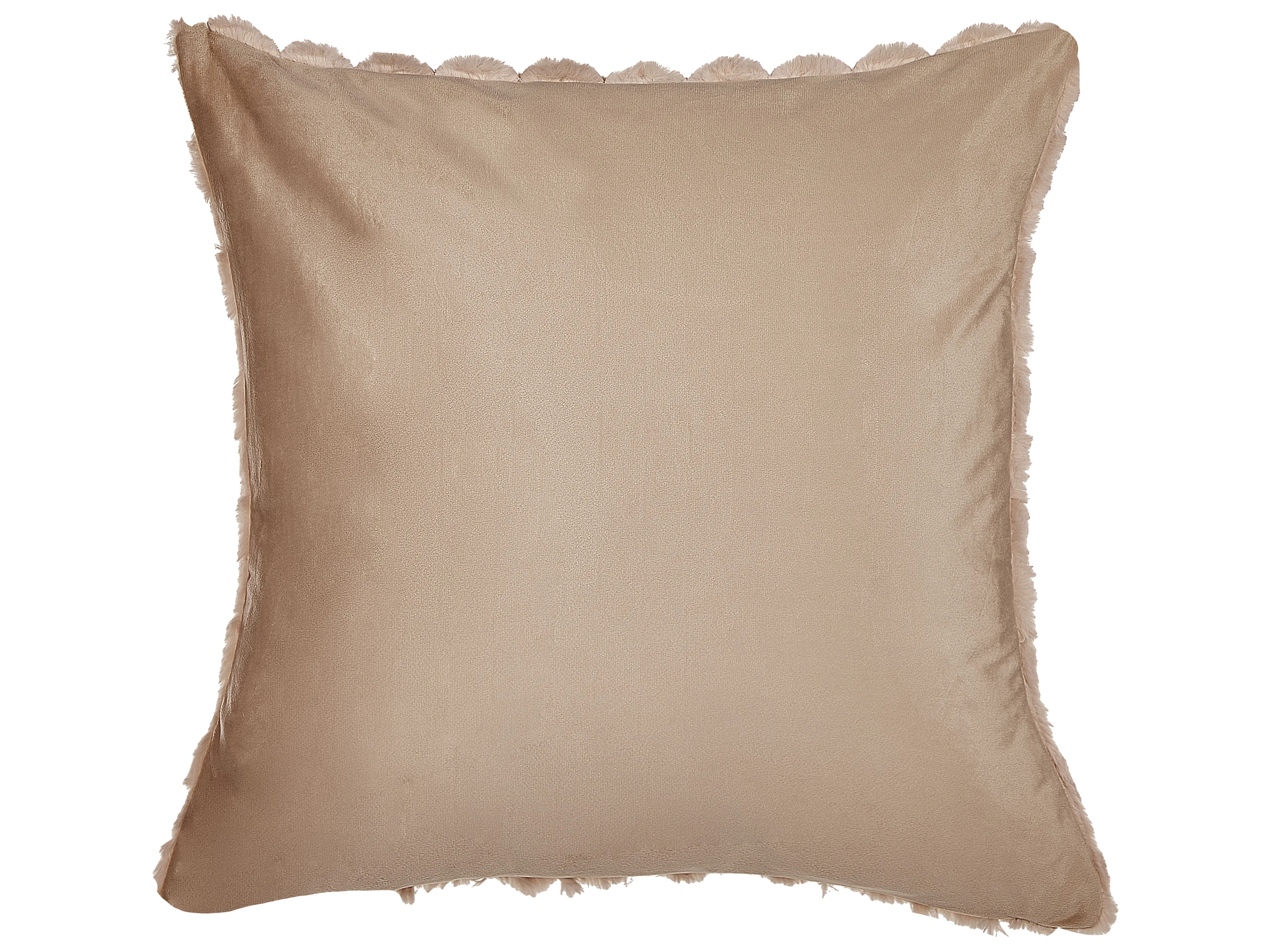 Set van 2 sierkussens PURSLANE Nepbont 43 x 43 cm Zandbeige geometrisch patroon