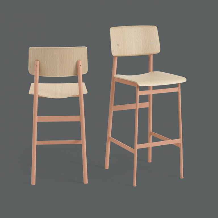 Muuto Loft barkruk 65cm zwart/eiken