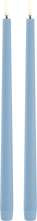 Uyuni LED slim taper candle, Sky Blue, Smooth, 2-pack, 2,3x32 cm Lyse blå