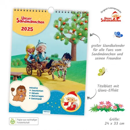 Trötsch Bildkalender Unser Sandmännchen 2025