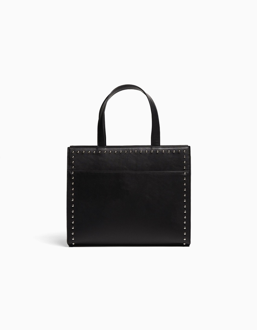 Bolsa de mão multifuncional com tachas