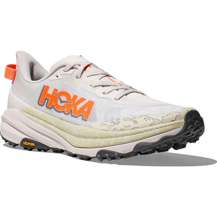 Hoka M Speedgoat 6 White / Neon Tangerine