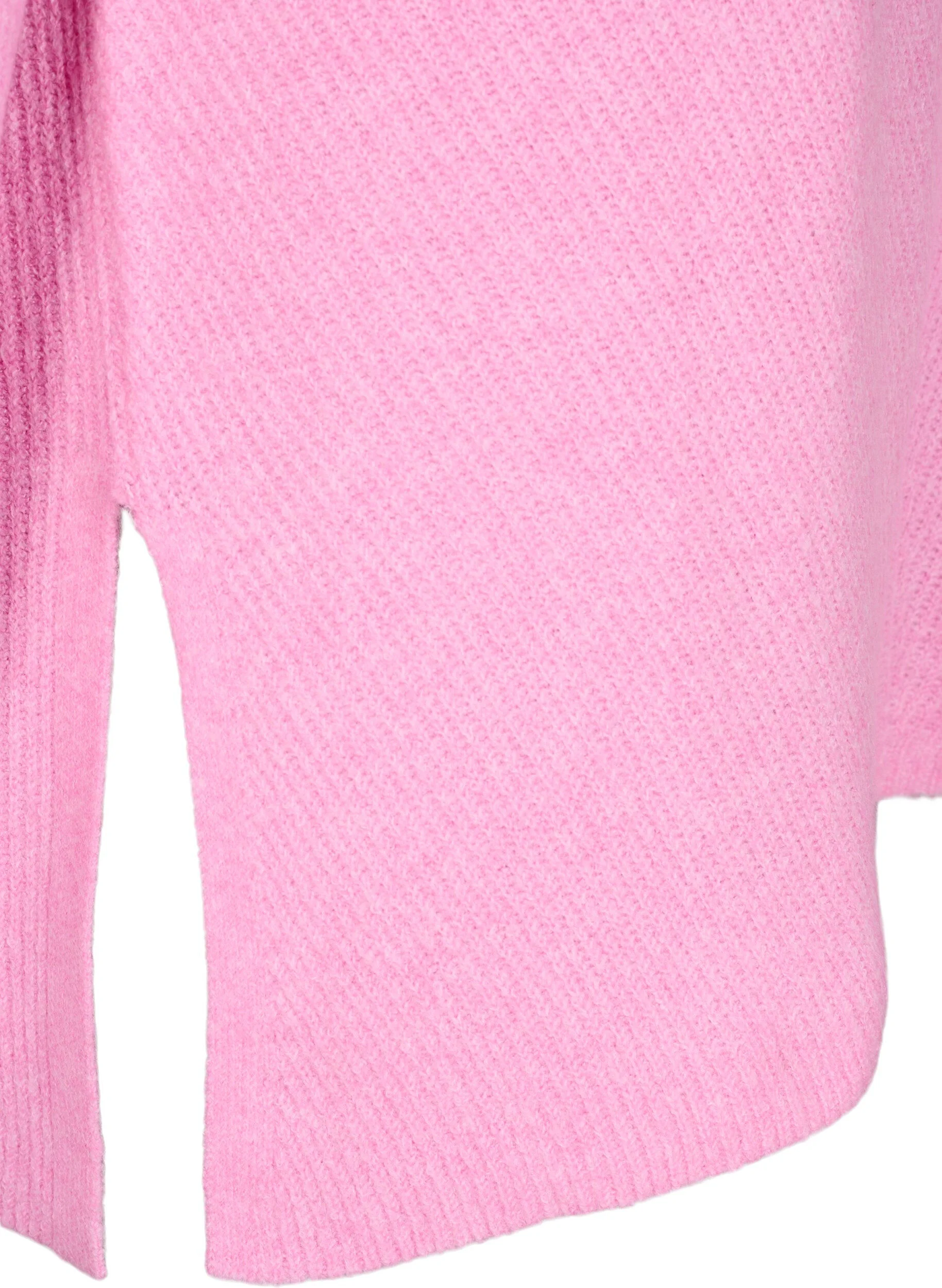 Strikbluse med rund hals