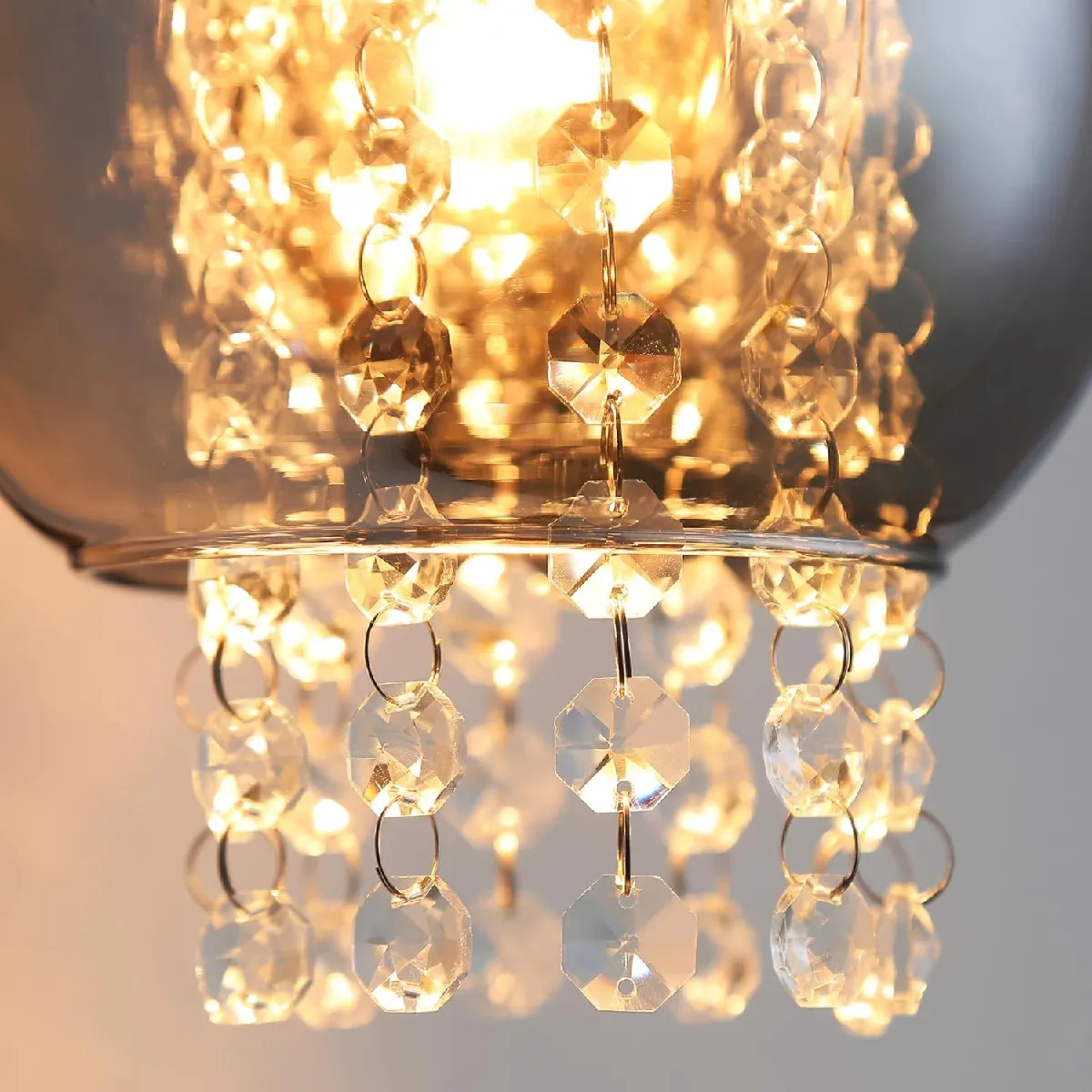 ZMH Suspension Moderne en Verre Noir