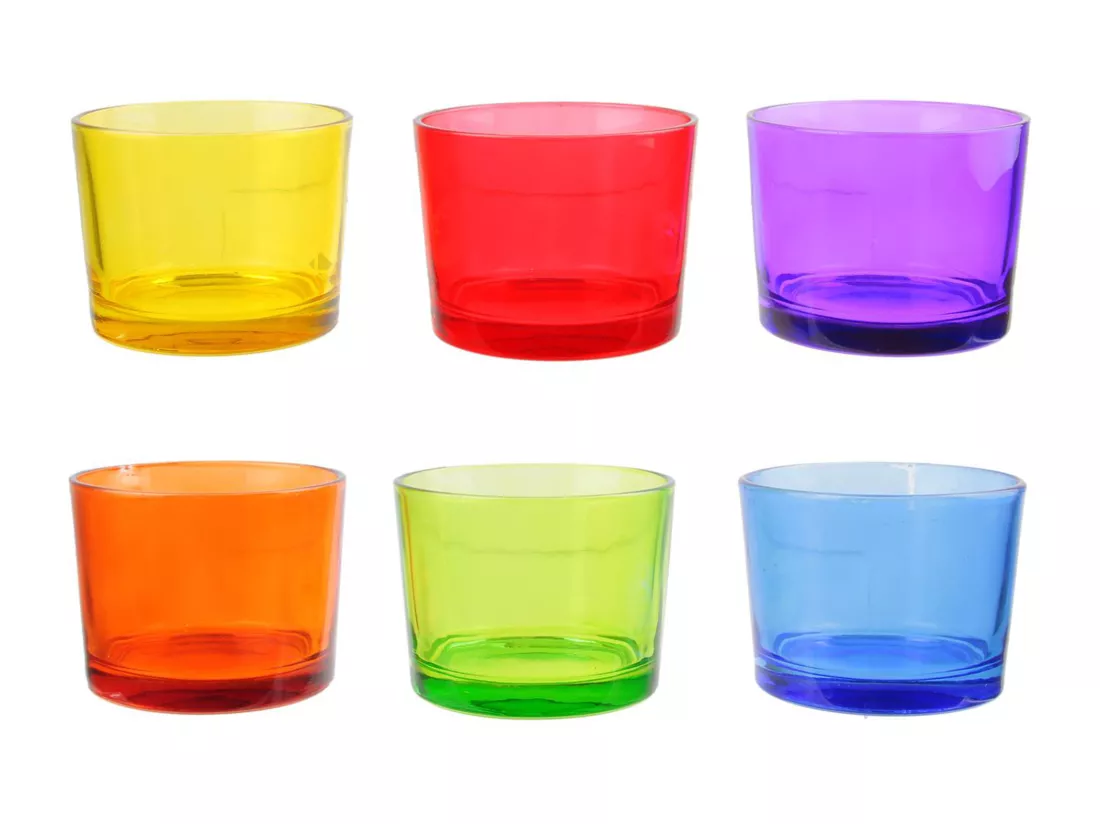 Lot de 6 verres à eau colorés 16cl collection NUANCE multicolore