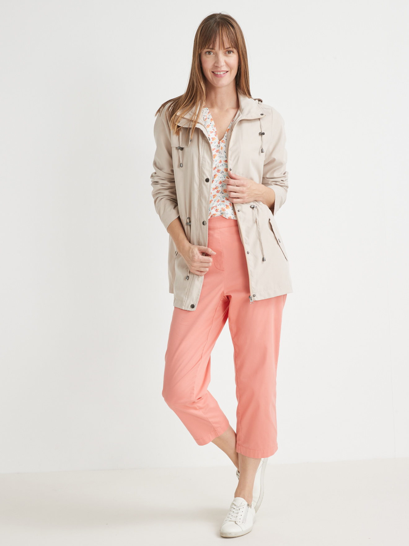 Parka déperlante toucher peau de pêche