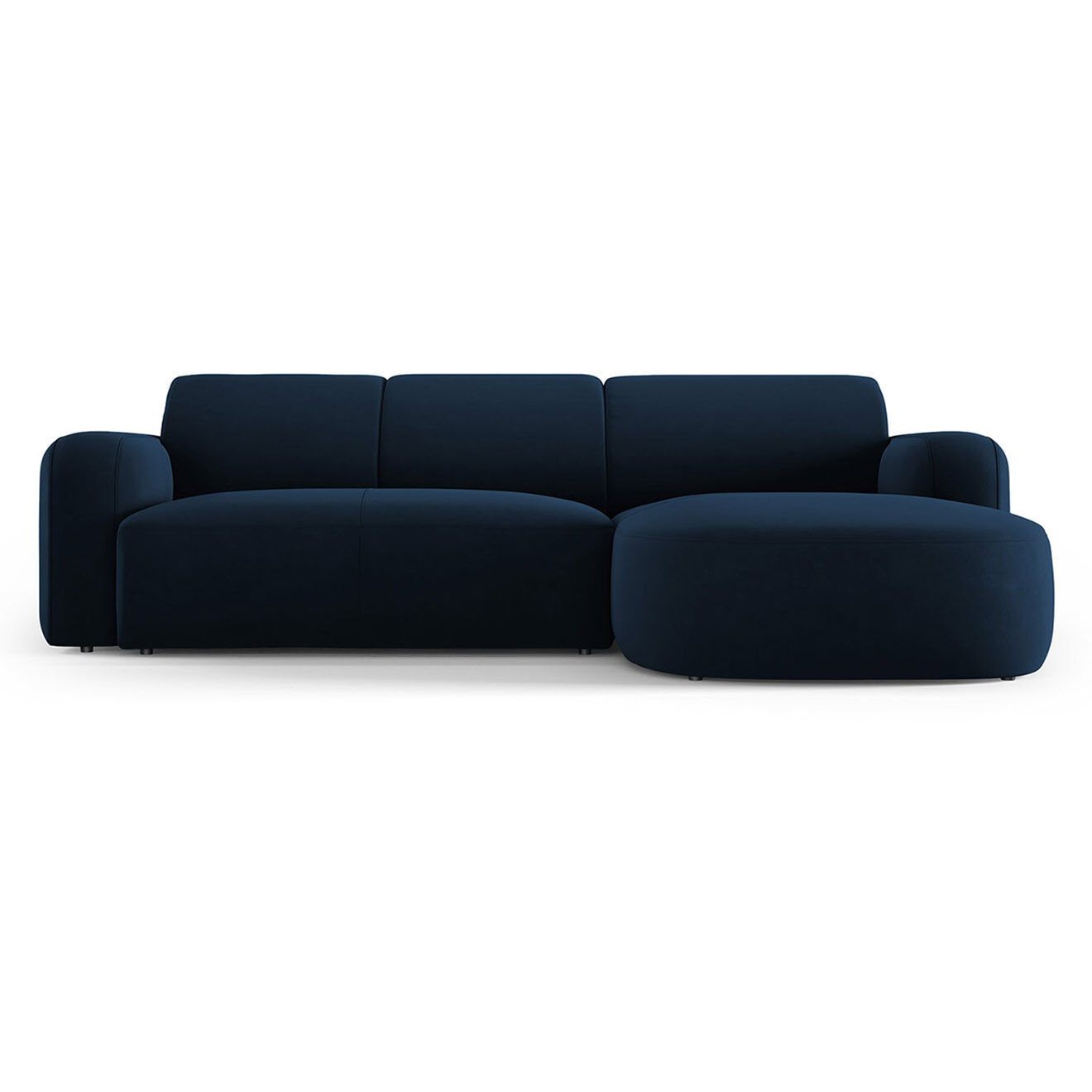 Mazzini Sofas Canapé d'angle droit Velours Jasmin 4 Places bleu roi - 250x170x72 cm