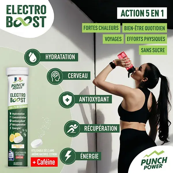 ELECTROBOOST Eletrólitos - Vitamina C, Magnésio, Minerais - Limão