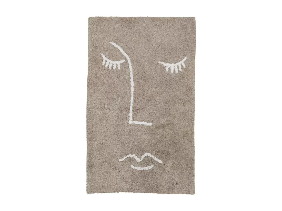 Tapis de bain déco visage en coton 50x80cm
