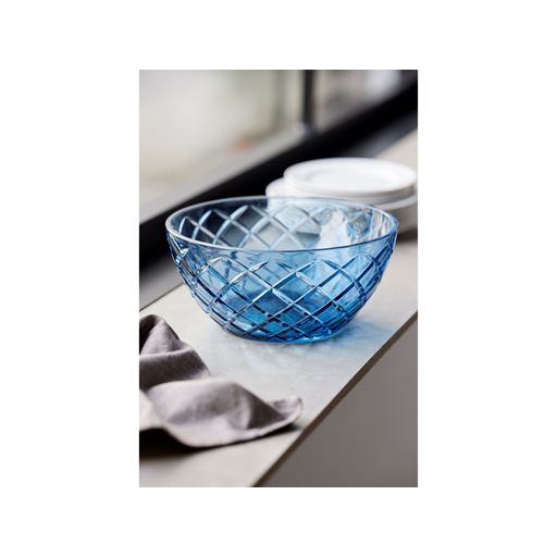 Lyngby Glas Sorrento Salatskål, Blå, Ø24 cm