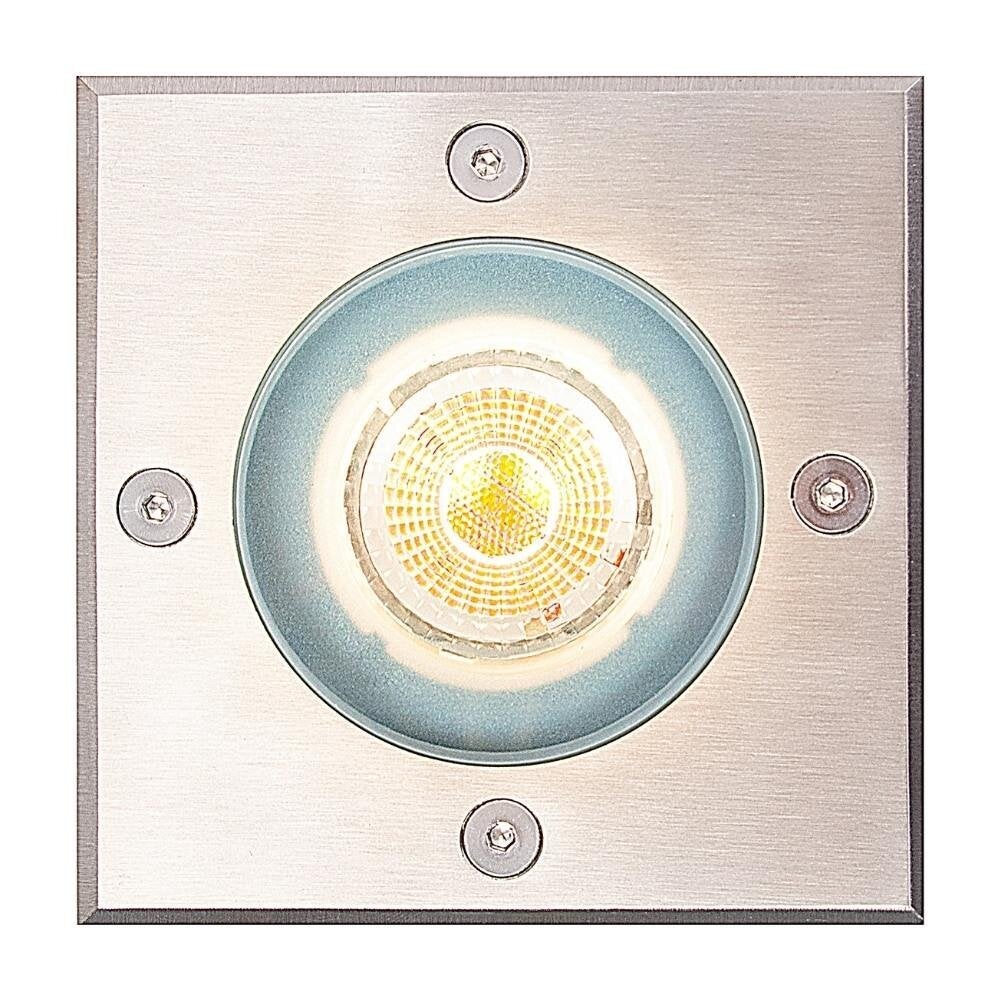 Andor inbouwspot in zilver, GU10, IP67, vierkant